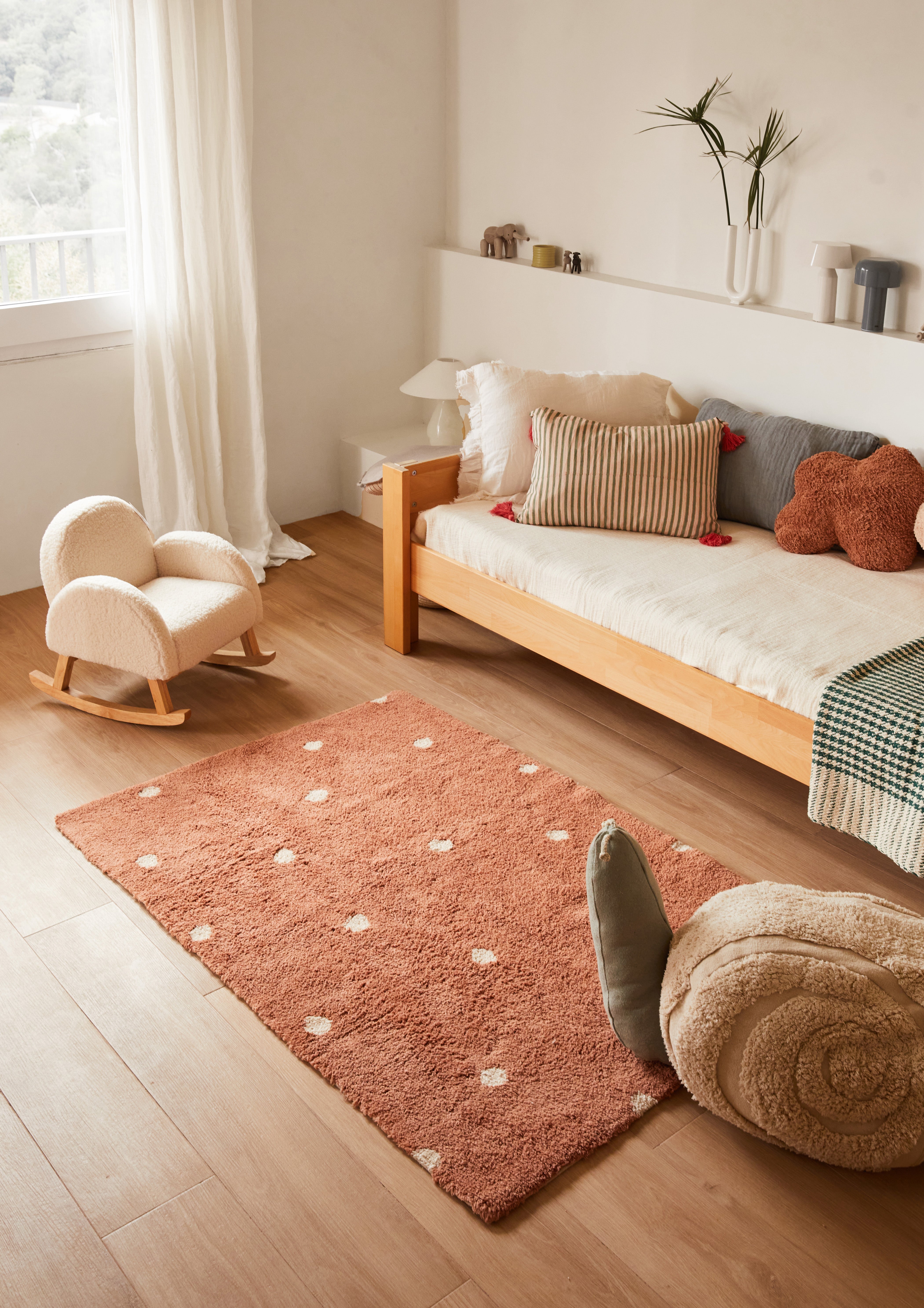 Lorena Canals Washable cotton rug - Mini Dot Chestnut - 100x150cm