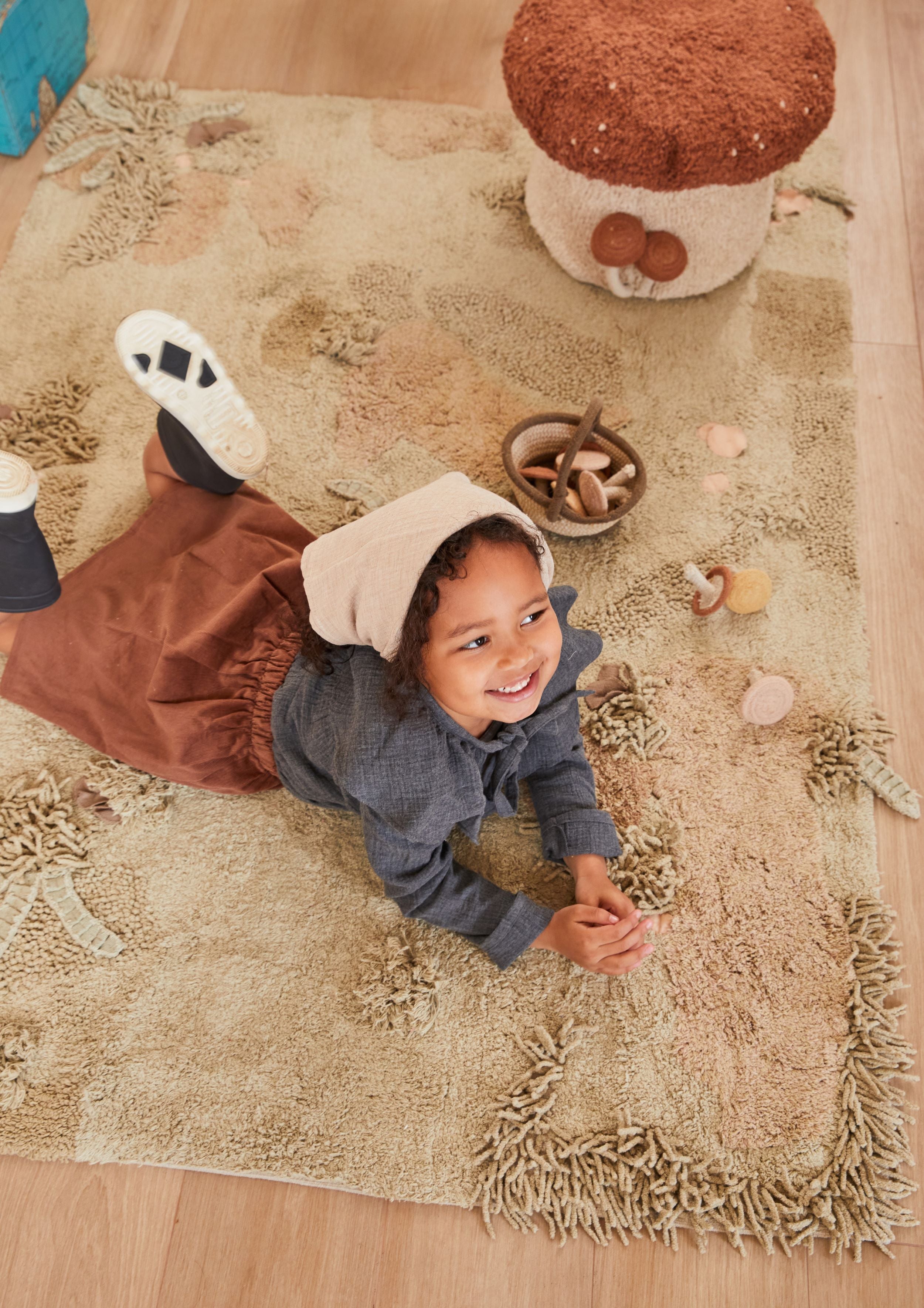 Lorena Canals Washable cotton rug - Mushroom Forest - 120x160cm
