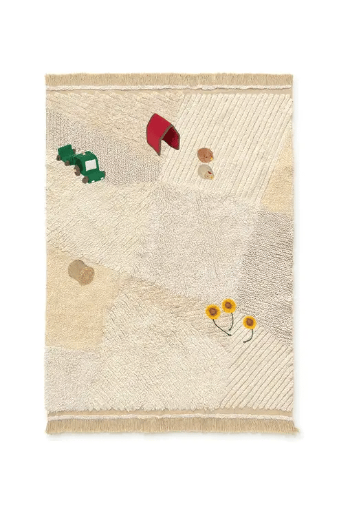 Lorena Kanäle waschbarer Baumwollteppich - Sonnensystem - Ø100 cm