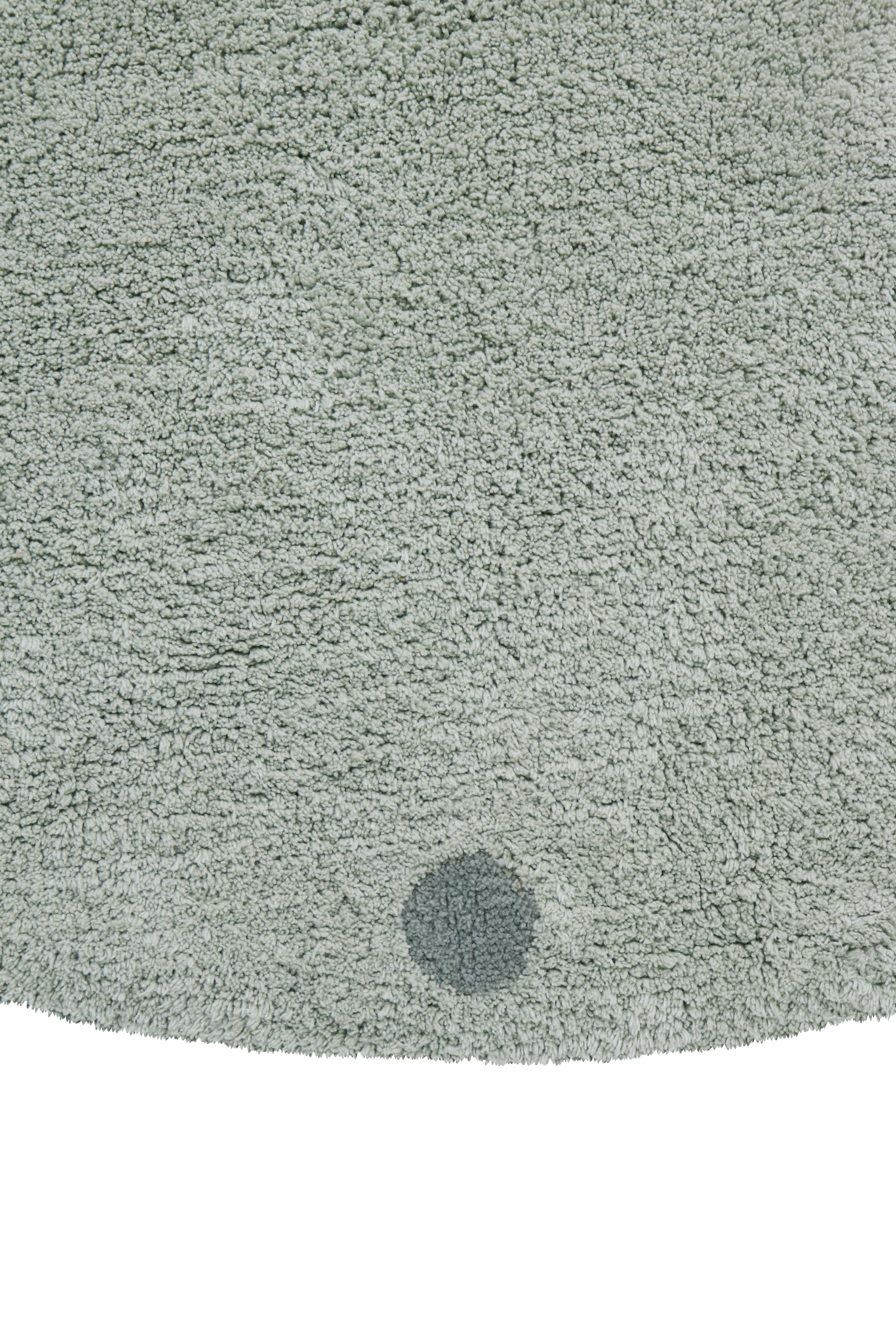 Lorena Canals Tapis lavable en coton - Points Ronds Bleu Sauge - Ø140cm 