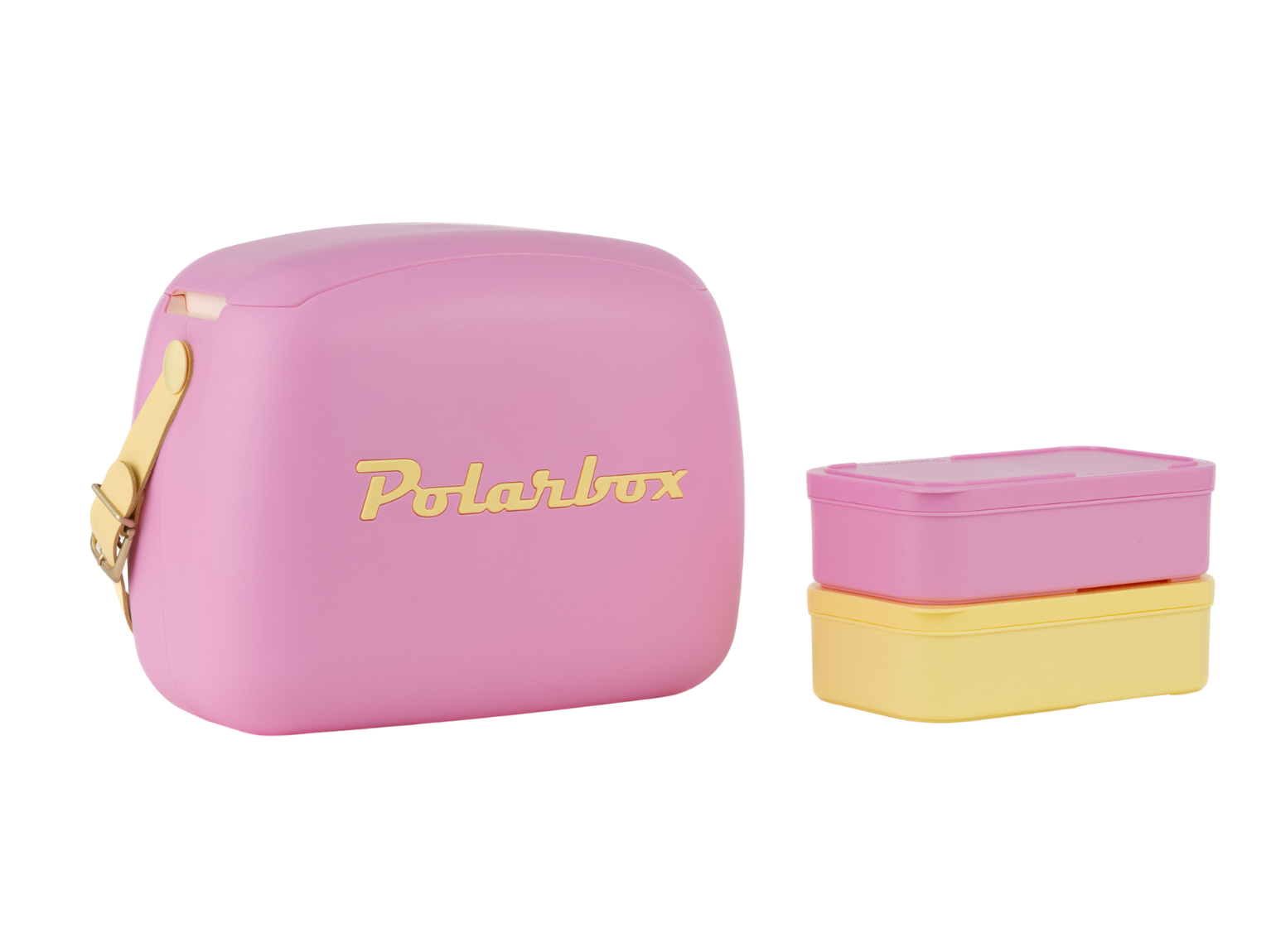 Polarbox Coolerbag 6L met 2 Lunchboxen - 34x19x26cm - Bubblegum-Yellow