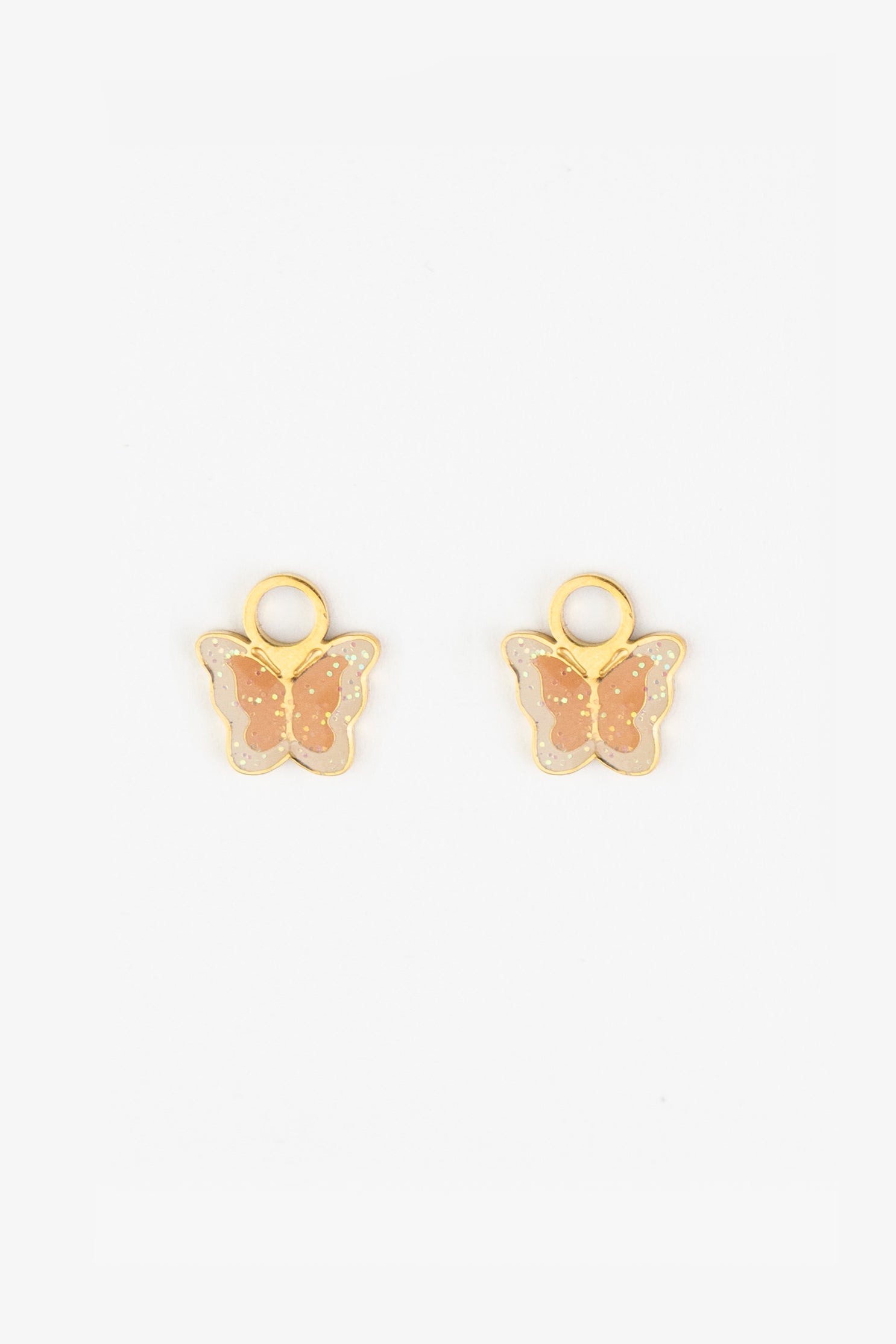 Mrs Ertha Bedeltjes - Emaille en 18-karaats PVD-verguld roestvrij staal - Glitter Butterfly