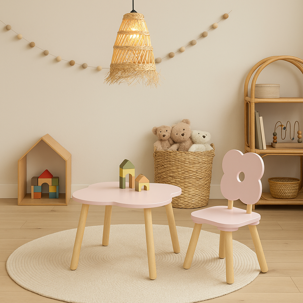 Atmosphera Chaise Haute Enfant Rose - 50x32x32 cm