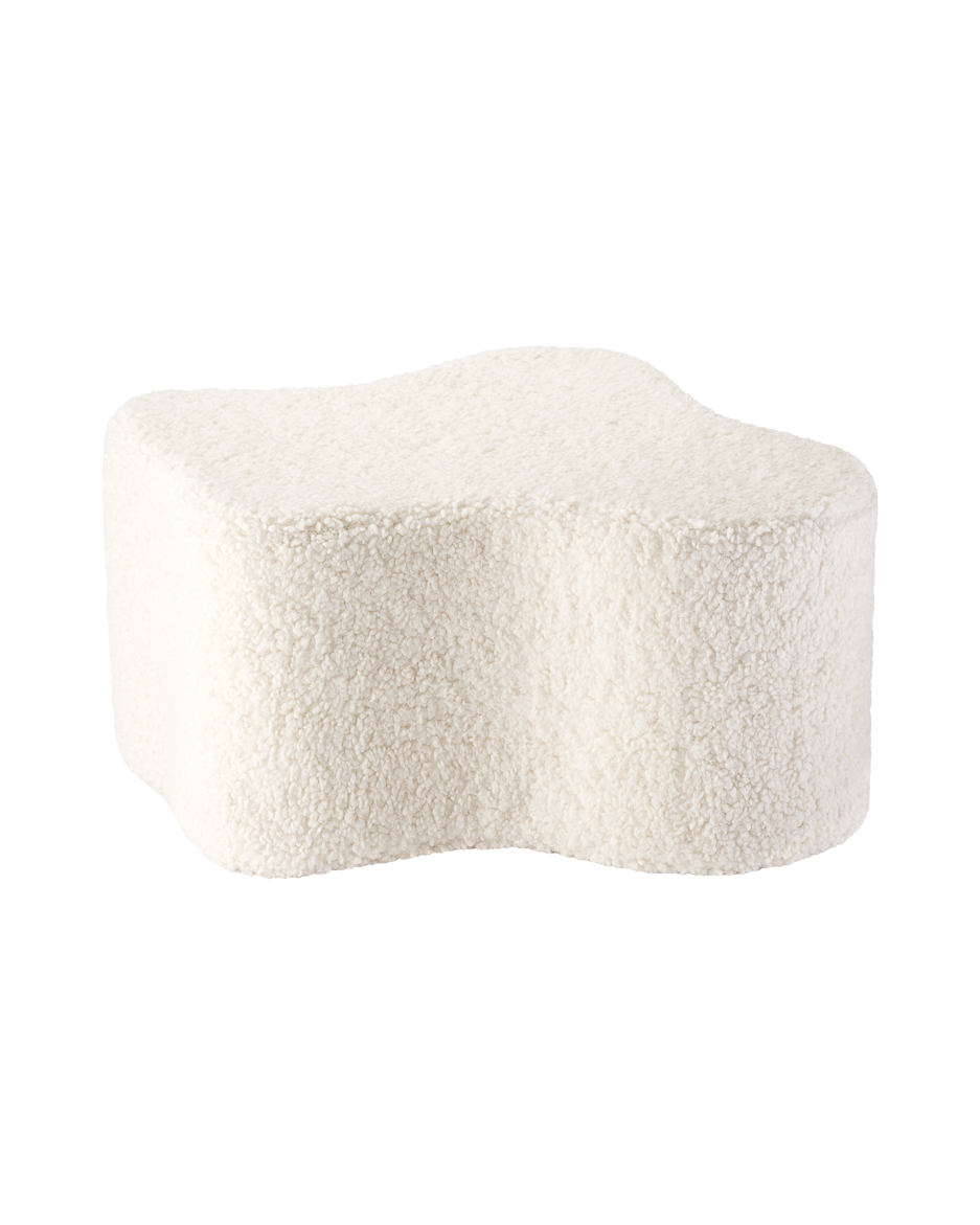 Wigiwama Teddy Cloud Pouffe / Poef - Ø40x25cm - Cream White