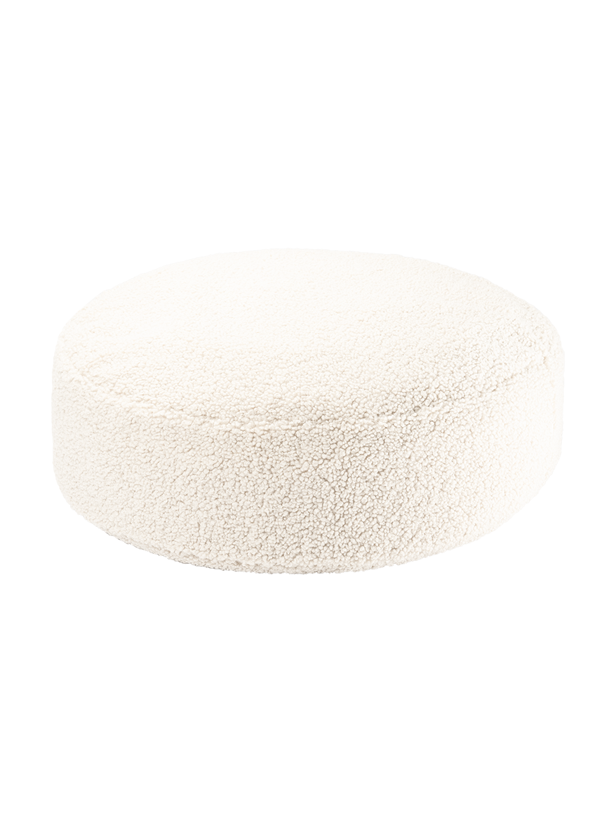 Wigiwama Teddy Ottoman / Poef - Ø65x20cm - Cream White