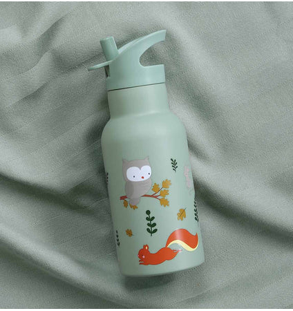 A Little Lovely Company Back to school - Drinkfles RVS - Bosvriendjes