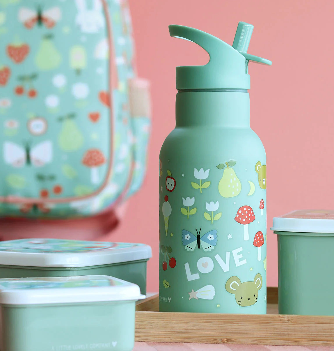 A Little Lovely Company Back to school - Drinkfles RVS - Joy
