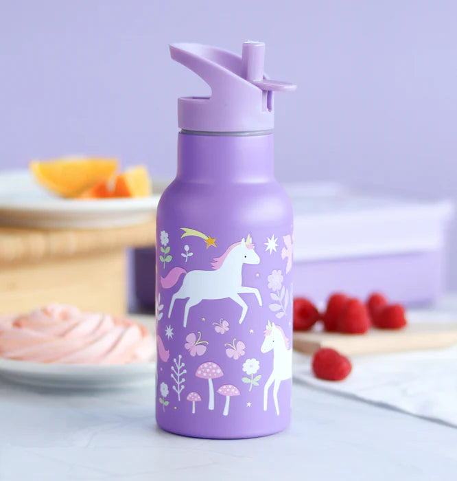 A Little Lovely Company Back to school - Drinkfles RVS - Unicorn Dreams