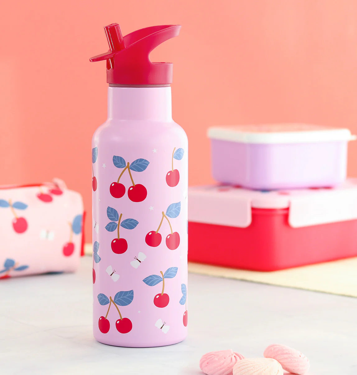 Eine kleine schöne Firma Back to School Set - Trinkflasche XL Edelstahl/Bentobox - Freude