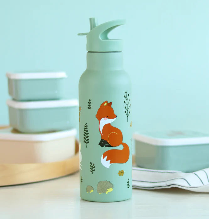 Bundel A Little Lovely Company Back to school set - Drinkfles XL RVS/Bentobox - Bosvriendjes