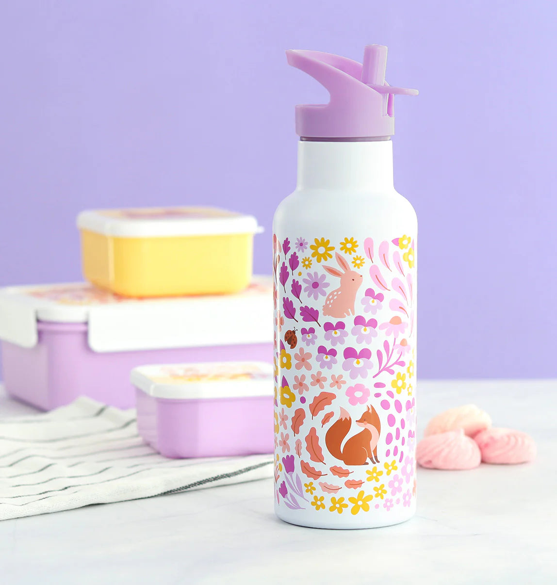 Eine kleine schöne Firma Back to School Set - Trinkflasche XL Edelstahl/Bentobox - Freude