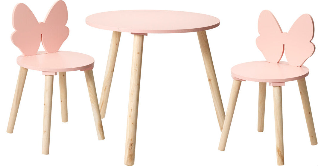 Home & Styling Set Kindertafel + Kinderstoelen - Roze