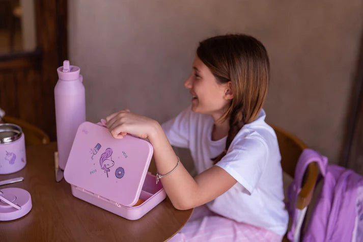 Citron Tritan Lunchbox - 4 compartimenten - 17x21x5cm - Stormy Unicorn