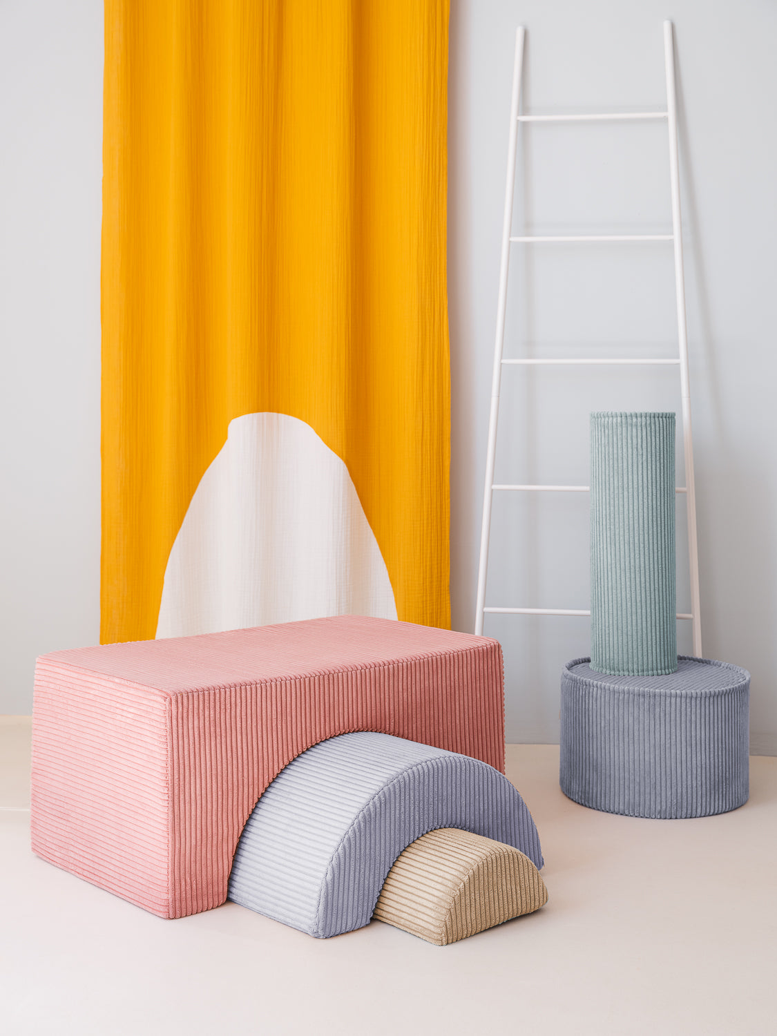 Wigiwama Corduroy Rainbow Playset / Speelset - 75x49x37cm - Pink Mousse