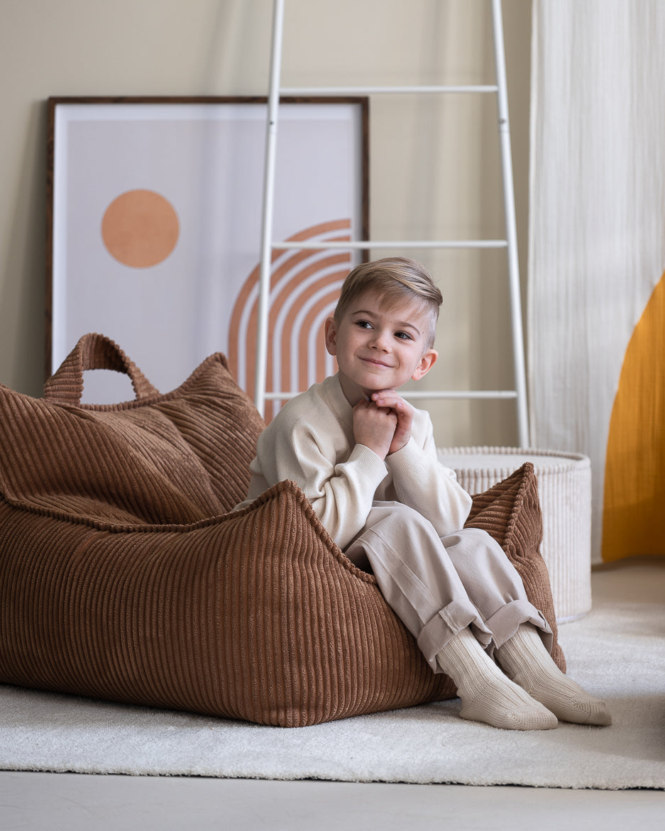 Wigiwama Corduroy Beanbag Chair / Zitzak - 80x70x50cm - Toffee