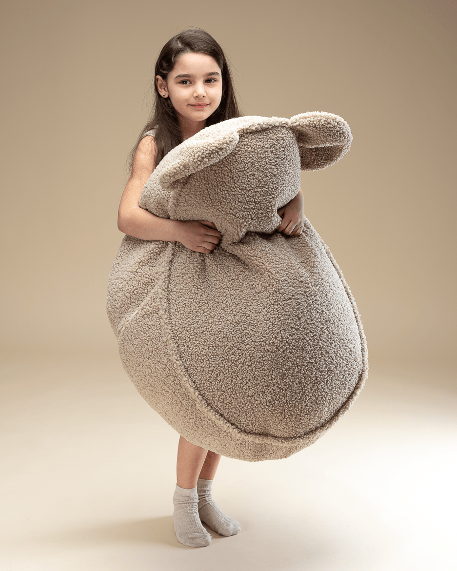 Wigiwama Teddy Bear Beanbag Chair / Zitzak - 70x60x42cm - Biscuit