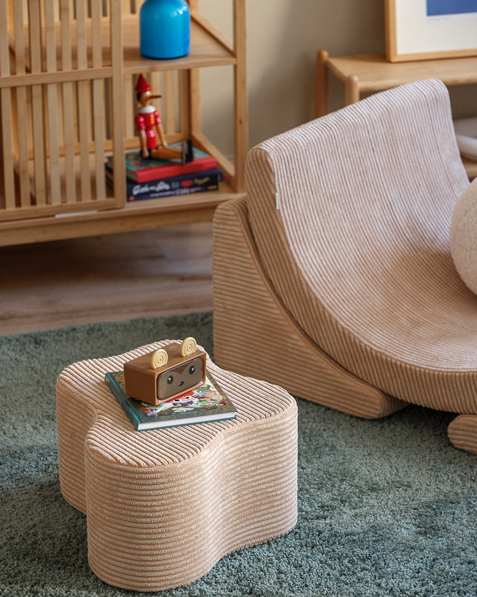 Wigiwama Corduroy Cloud Pouffe / Poef - Ø40x25cm - Brown Sugar