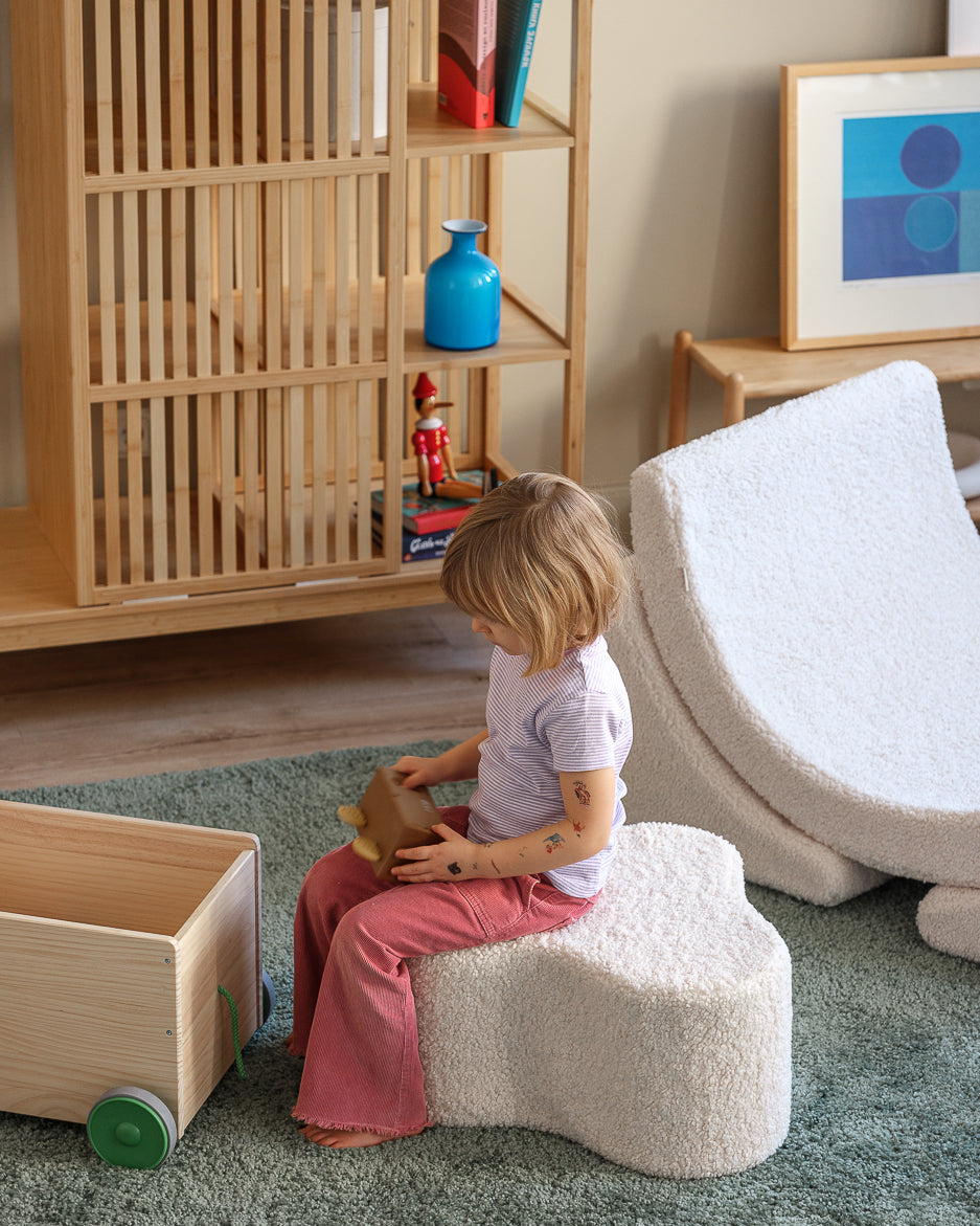 Wigiwama Teddy Cloud Pouffe / Poef - Ø40x25cm - Cream White