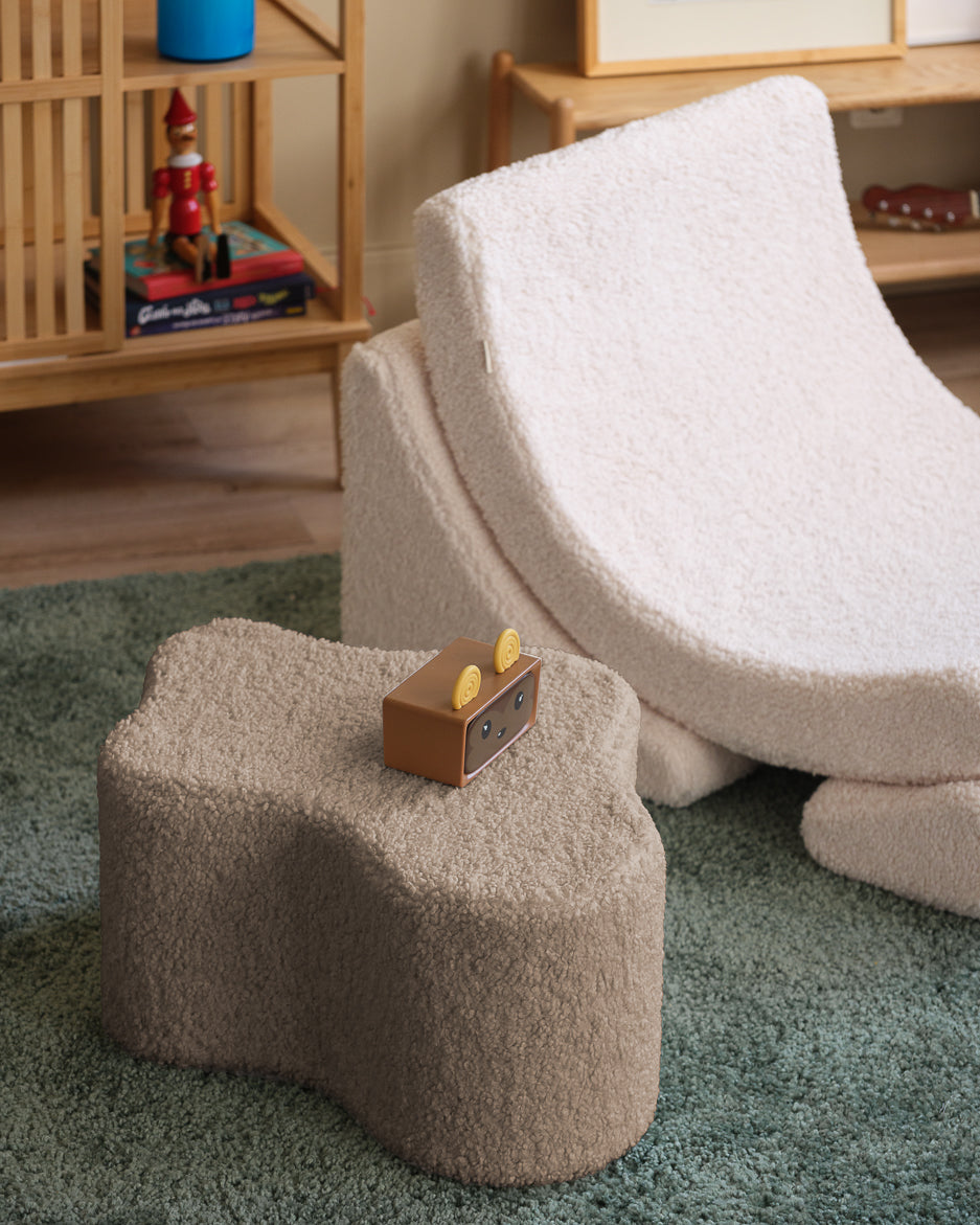 Wigiwama Teddy Cloud Pouffe / Poef - Ø40x25cm - Biscuit
