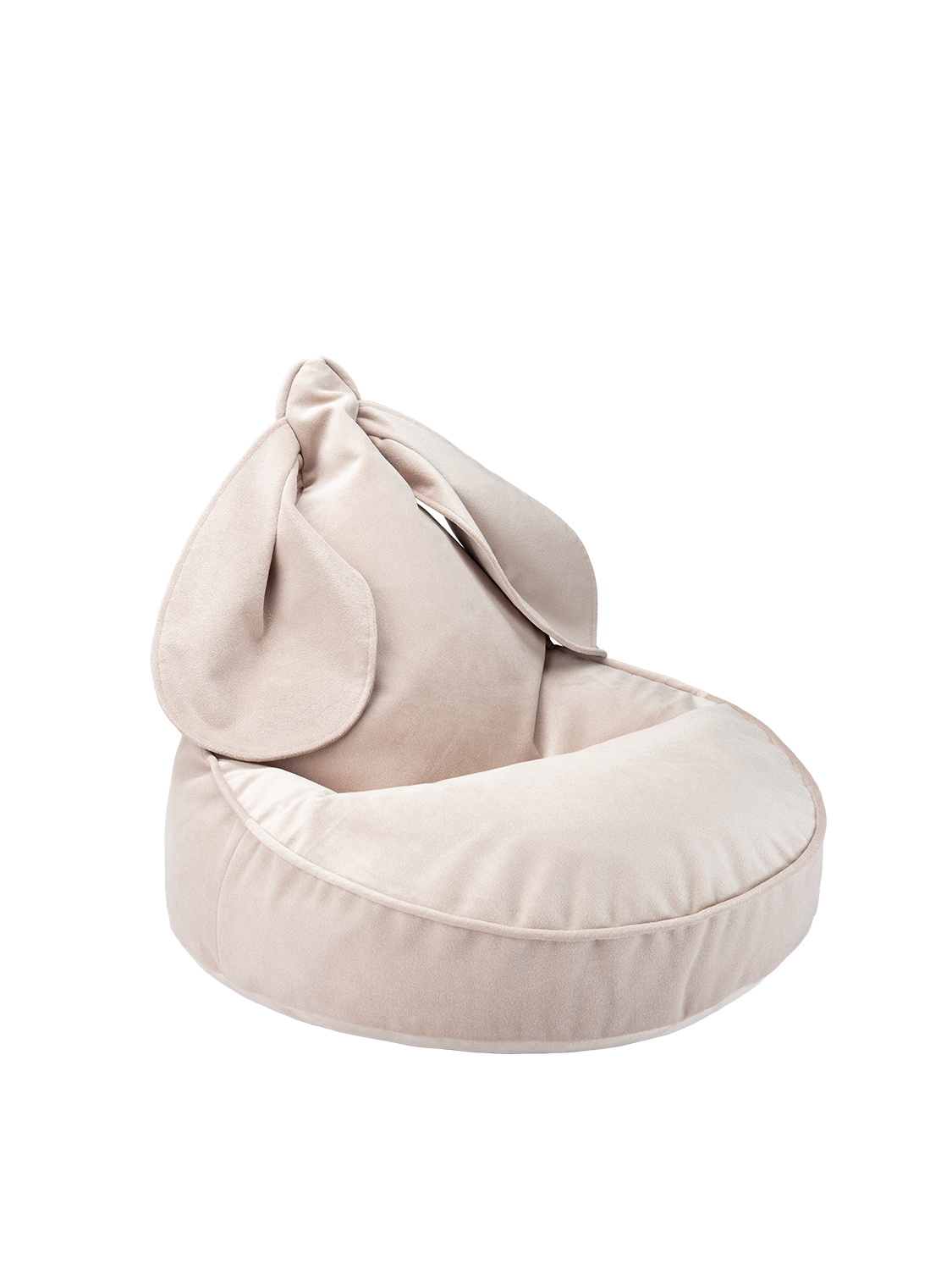 Wigiwama Velvet Bunny Beanbag Chair / Zitzak - Ø60x75cm - Dusty Beige