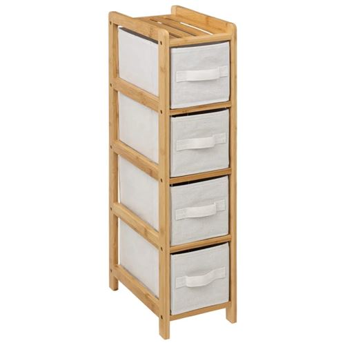 5Five Stellingkast - Badkamermeubel - Bamboe manden - 33x78cm