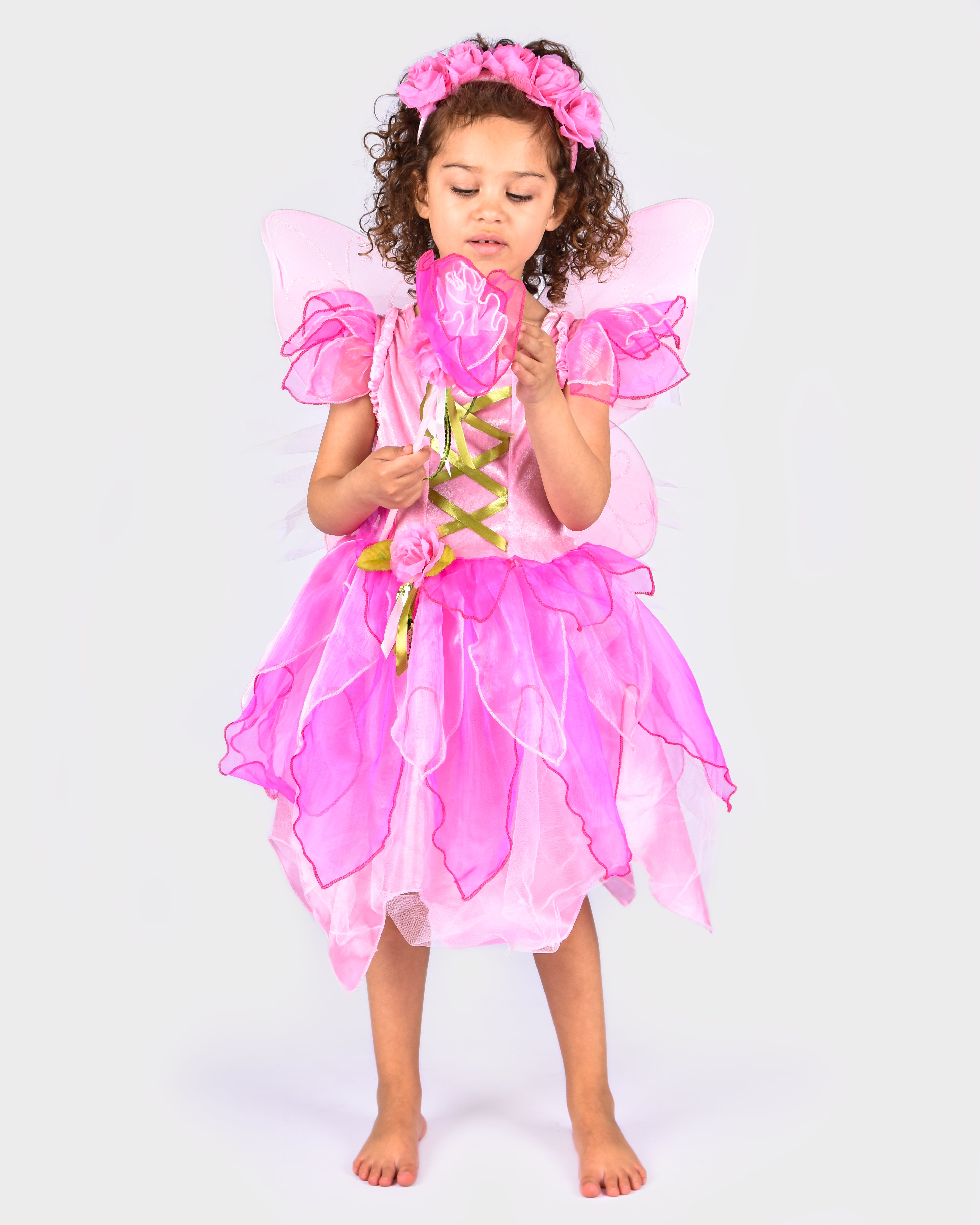 Den Goda Fen Vêtements de déguisement Belle - Robe avec gants - 110-116cm - 4-6 ans - Jaune