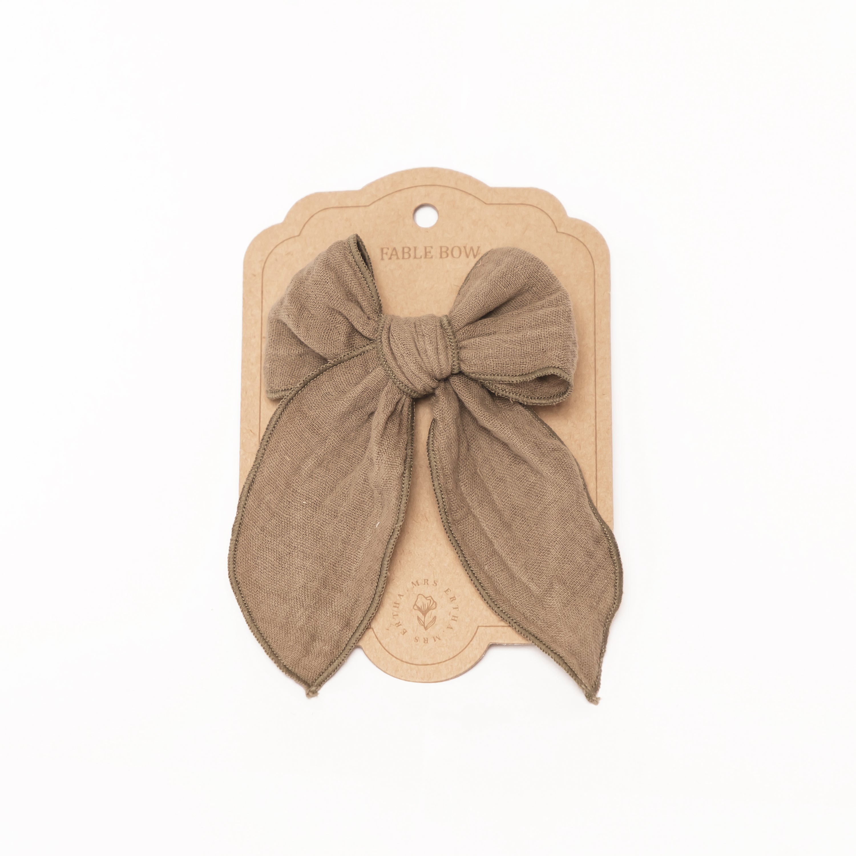 Mrs Ertha Fable haarclip met strik - Olive