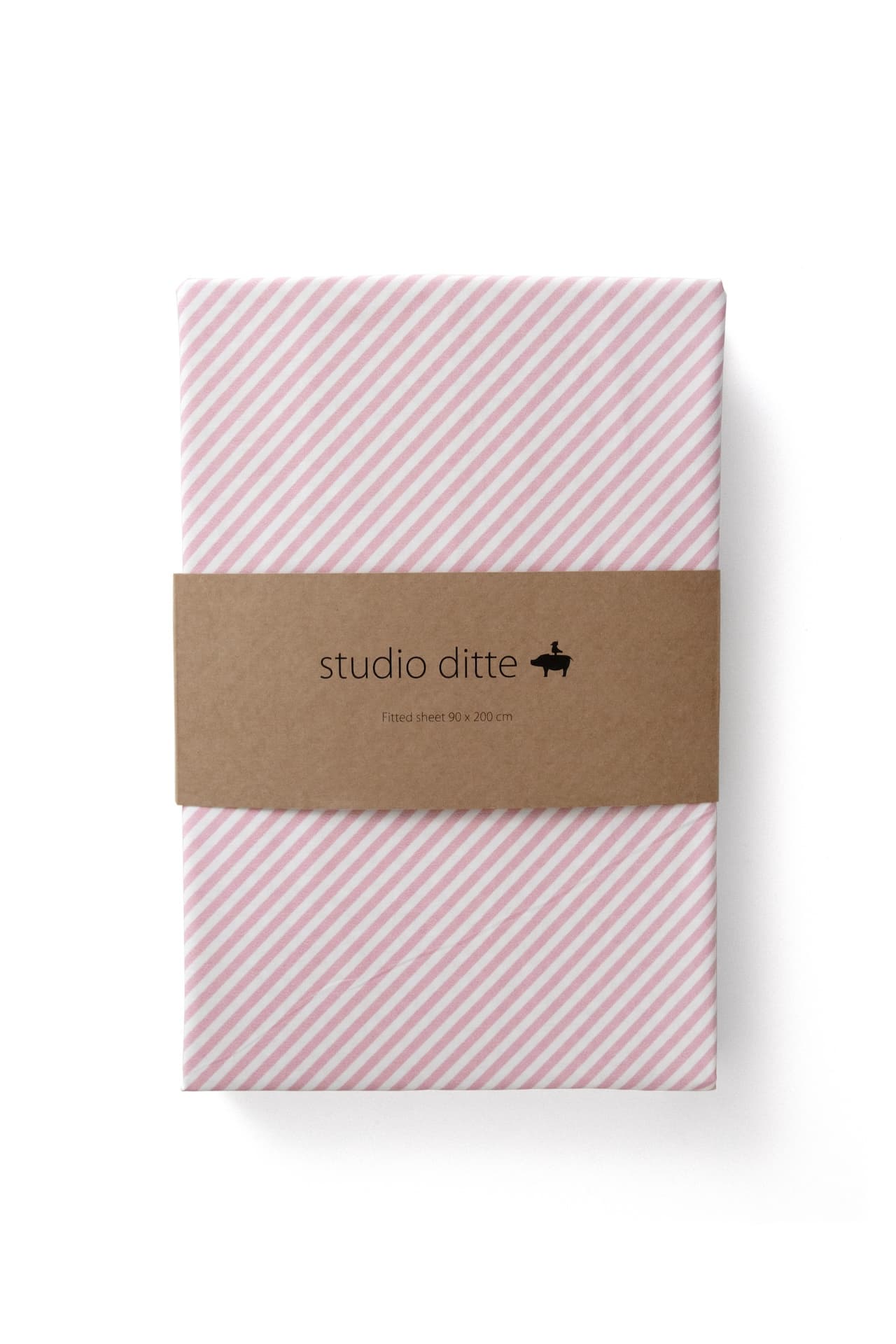 Studio Ditte Junior Hoeslaken Streepjes 70x150cm - Lichtroze