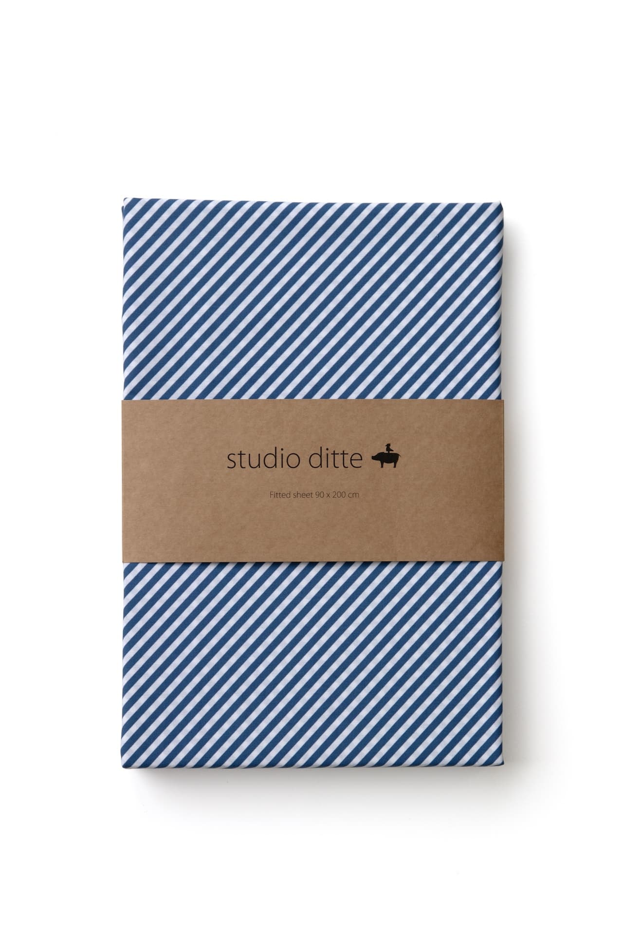Studio Ditte Junior Hoeslaken Streepjes 70x150cm - Nachtblauw