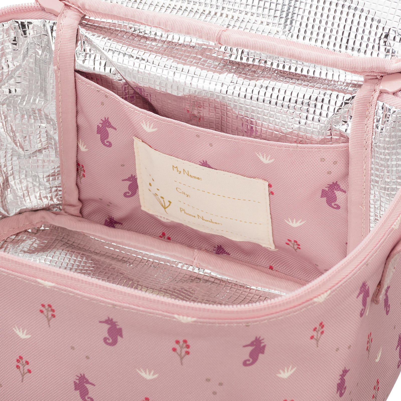 Fresk Cooler Bag/Koeltas Large Seahorse - 15x23x18cm - Roze
