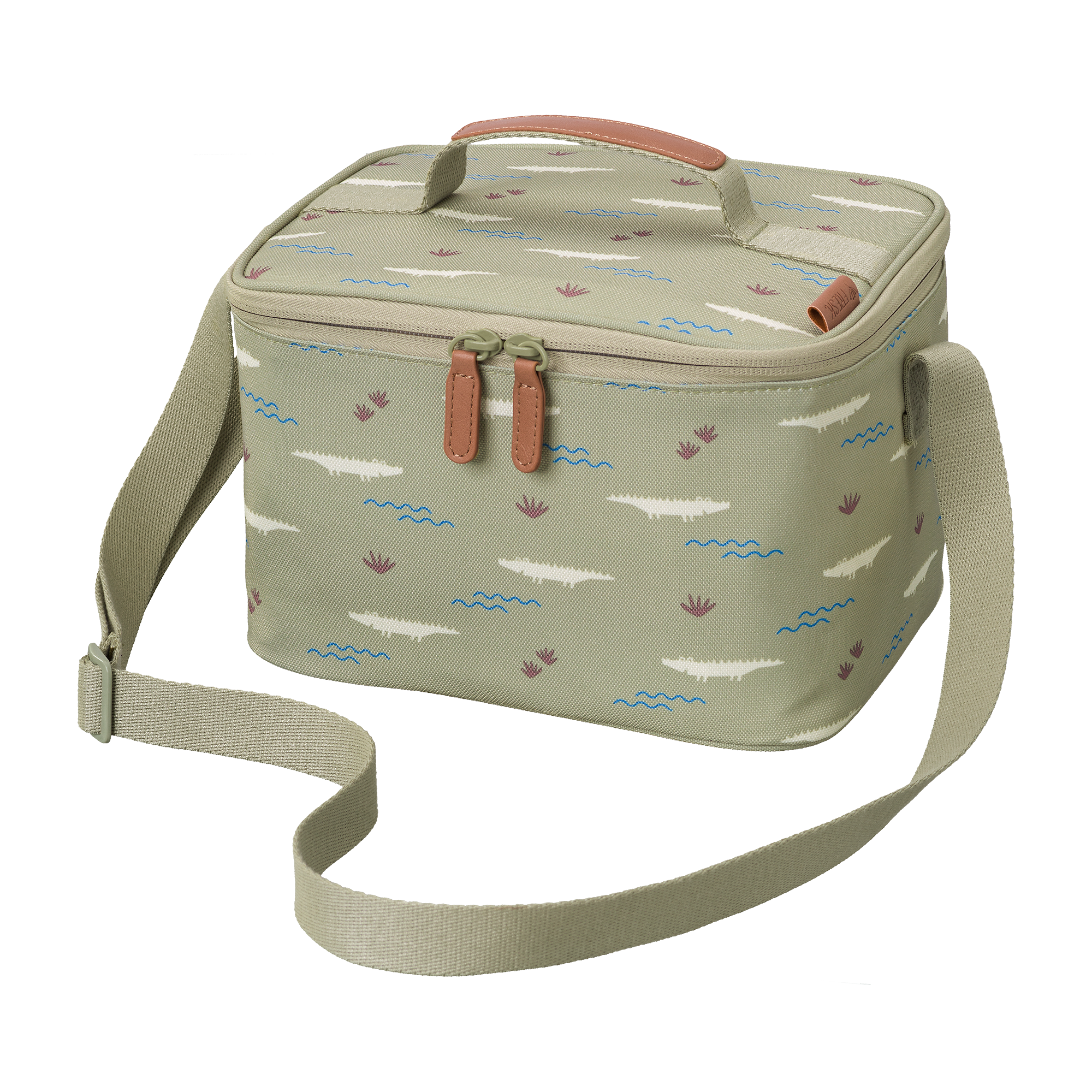 Fresk Cooler Bag/Koeltas Large Crocodile - 15x23x18cm - Groen