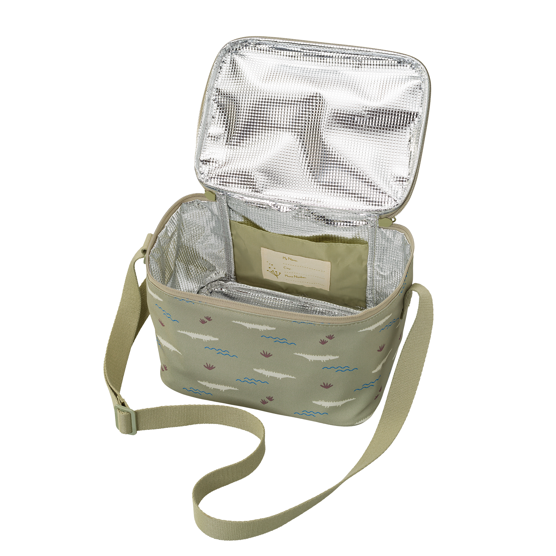 Fresk Cooler Bag/Koeltas Large Crocodile - 15x23x18cm - Groen