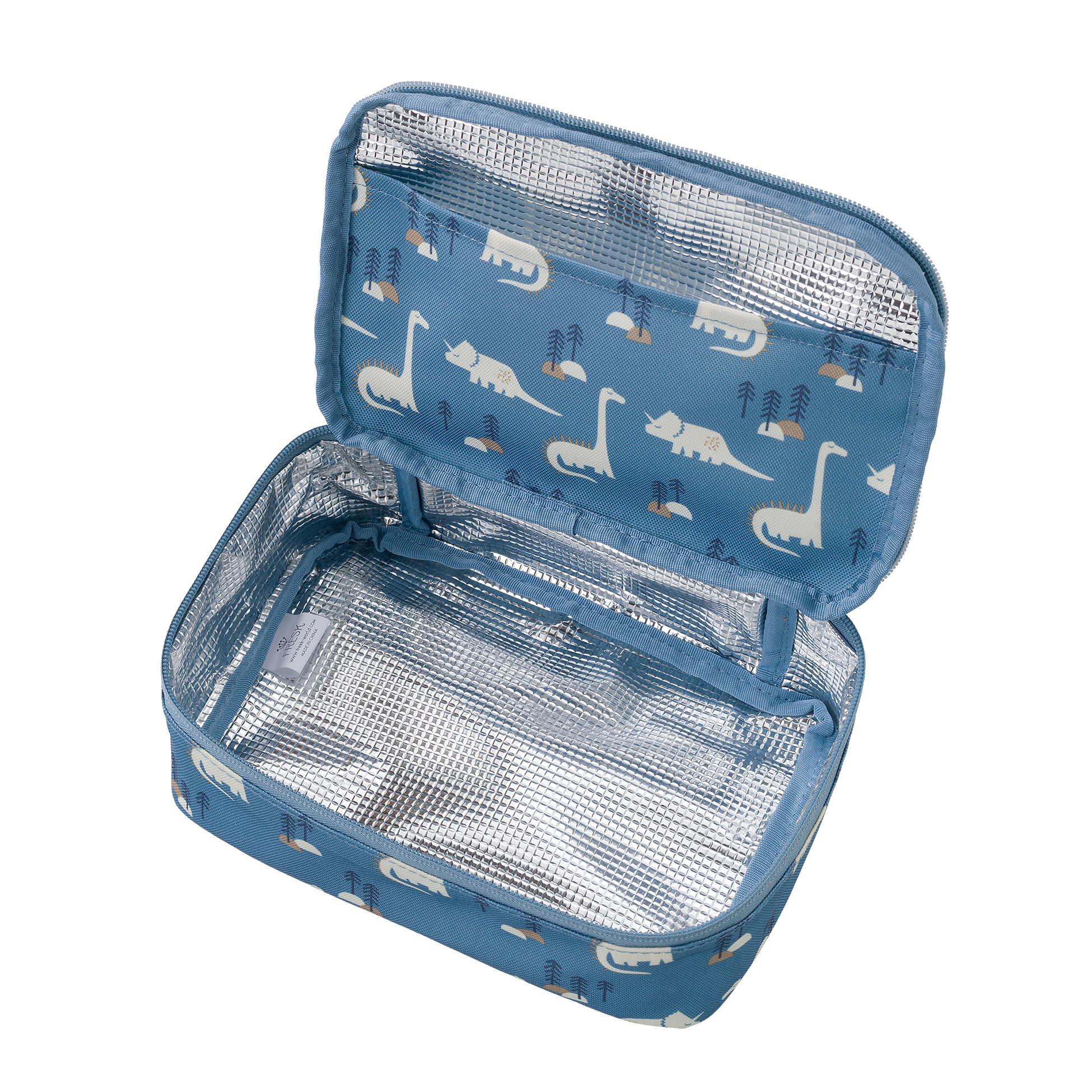 Fresk Cooler Bag/Koeltas Dino - 15x24x7cm - Blauw