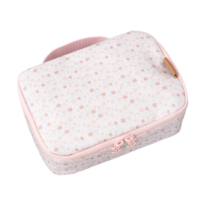 Fresk Cooler Bag/Koeltas Garden flowers - 15x24x7cm - Wit