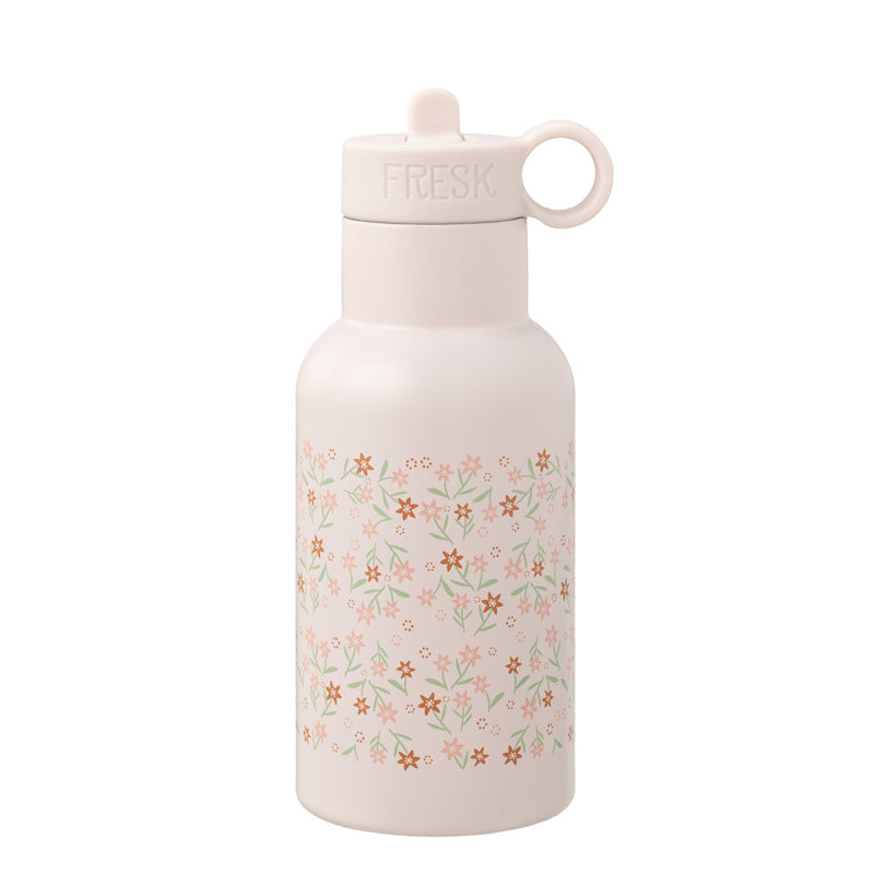 Fresk Nordic Thermo Bottle/Drinkfles Garden Flowers - 350ml - Wit