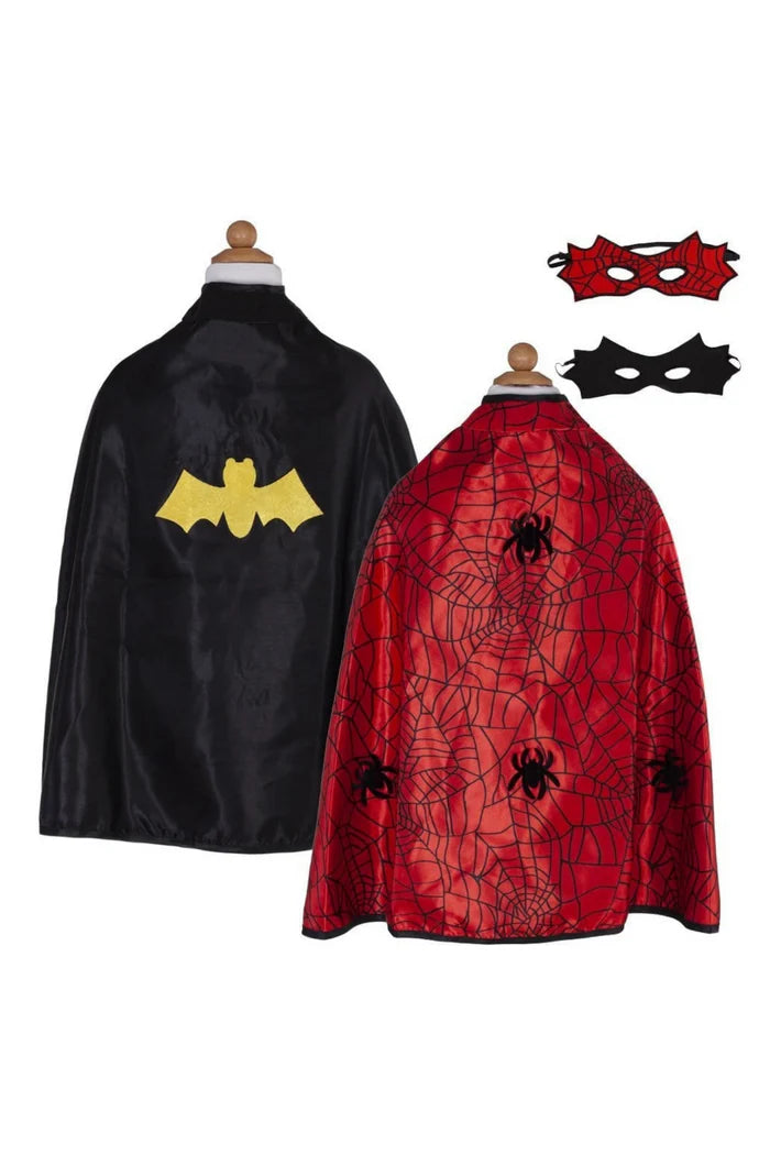 Den Goda Fen Verkleedkledij Spin/Vleermuis - Omkeerbare cape - 110-116cm - 4-6 jaar - Multi