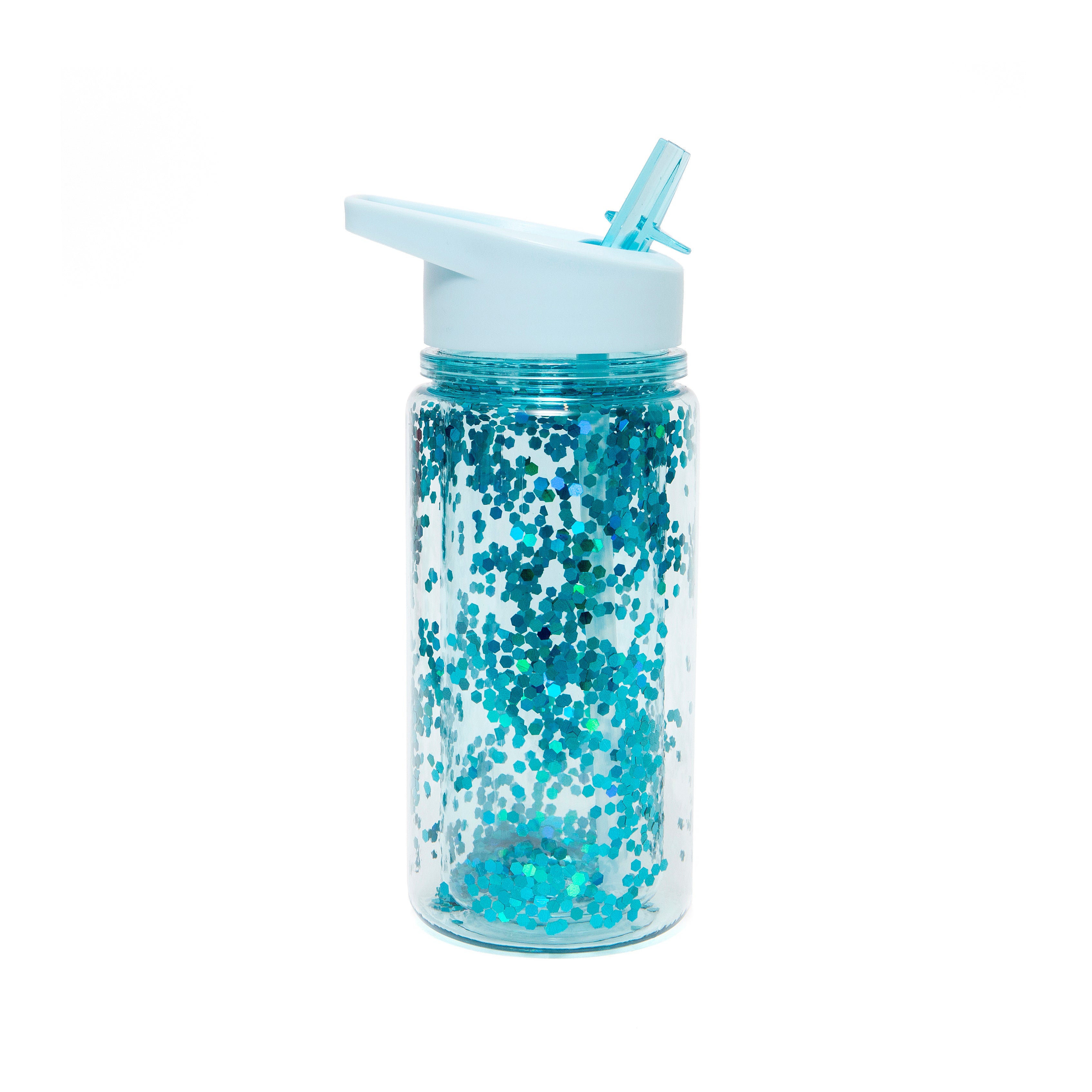 Petit Monkey Drinkfles Glitter - Dusty Aqua