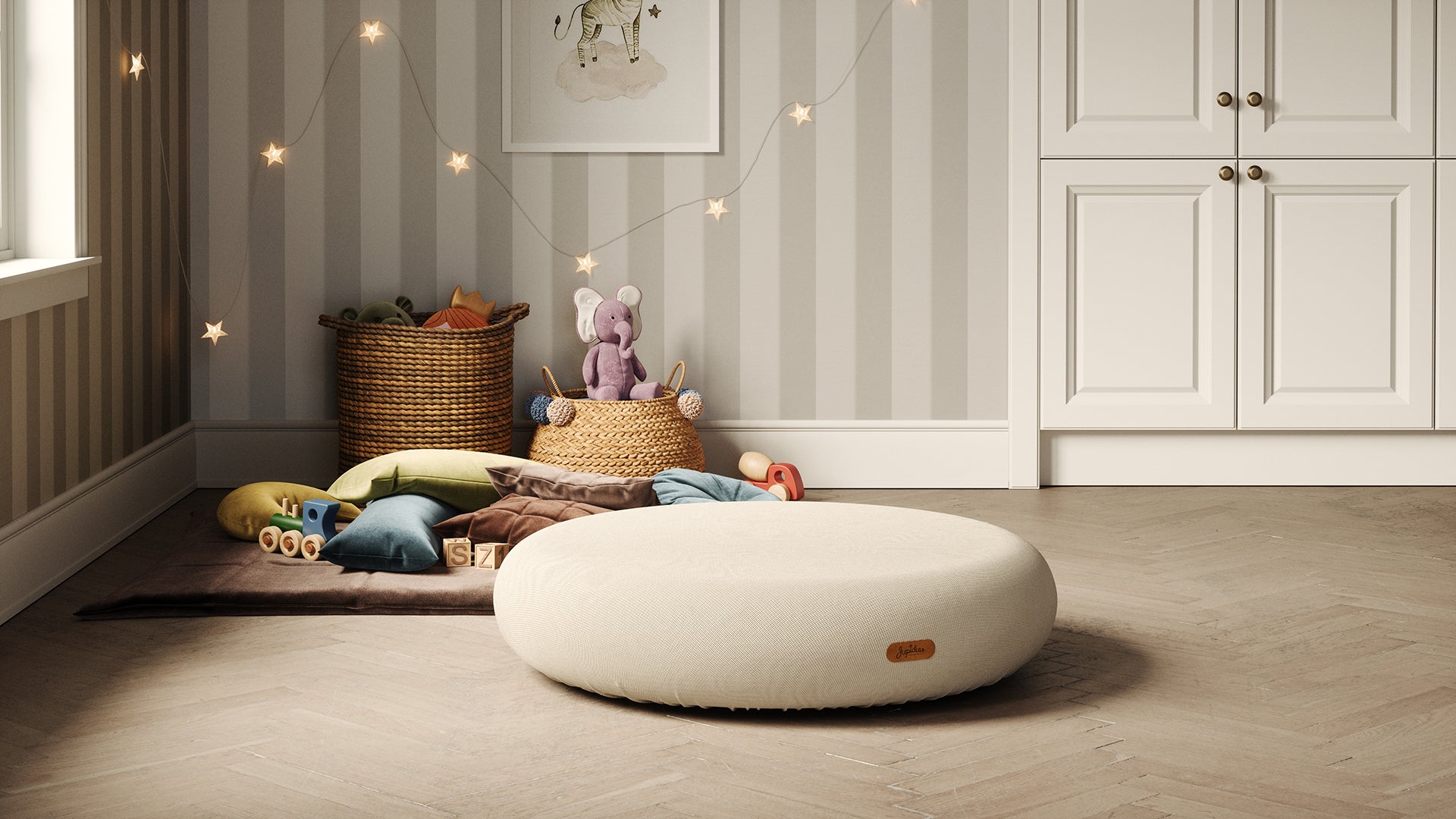 Jupiduu Ball Pool Ø115xh25cm - einschließlich 300 Bälle - dunkles Beige