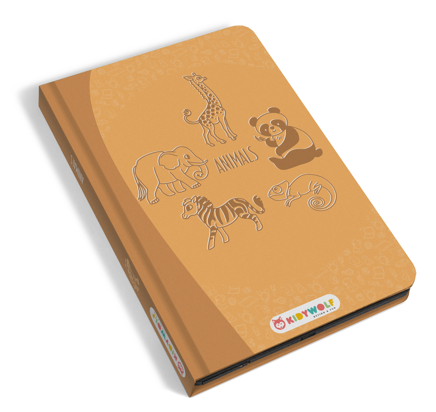 Kidywolf Kidydraw Mini Tekenboek met LCD-scherm - Dieren - Oranje