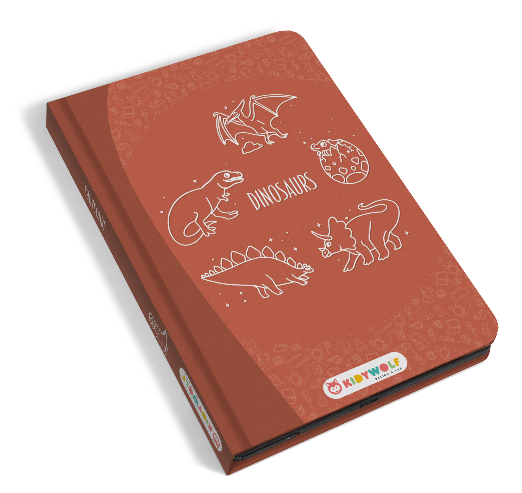 Kidywolf Kidydraw Mini Tekenboek met LCD-scherm - Dinosaurussen - Rood