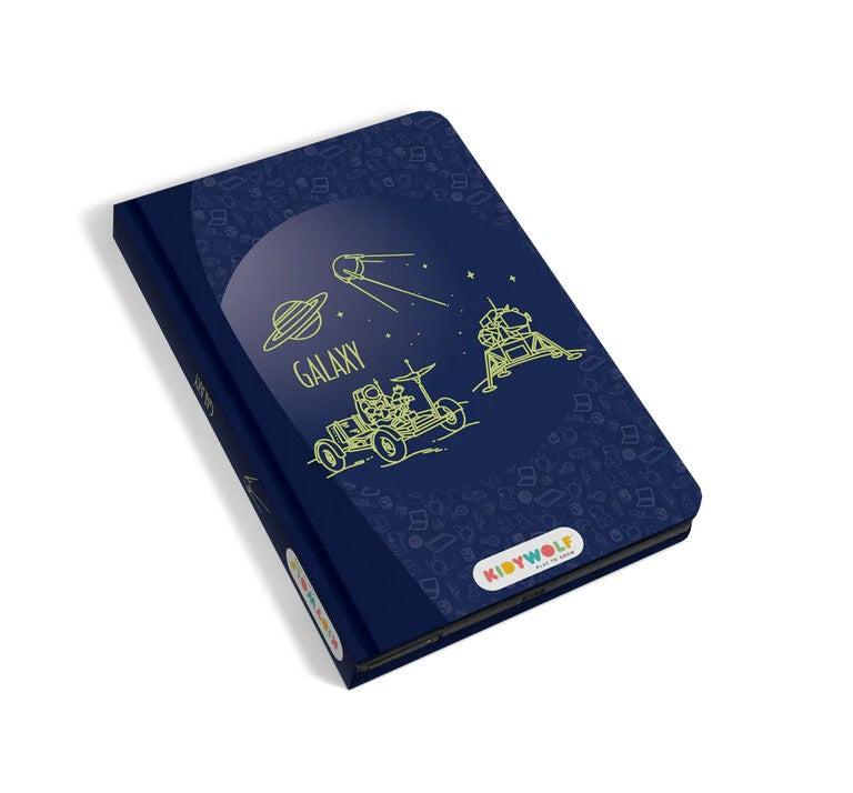 Kidywolf Kidydraw Mini Tekenboek met LCD-scherm - Galaxy - Donkerblauw