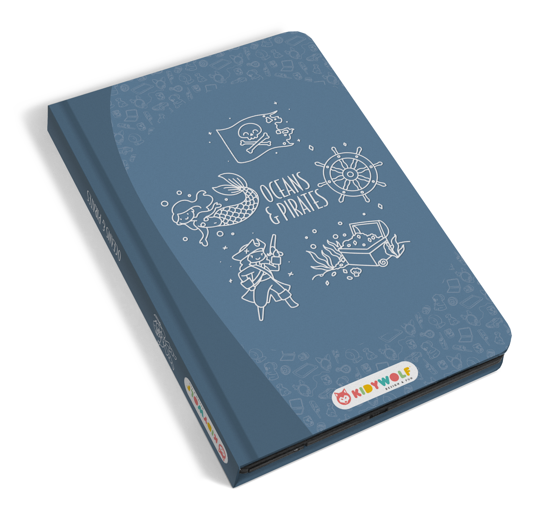 Kidywolf Kidydraw Mini Tekenboek met LCD-scherm - Oceanen en Piraten - Blauw