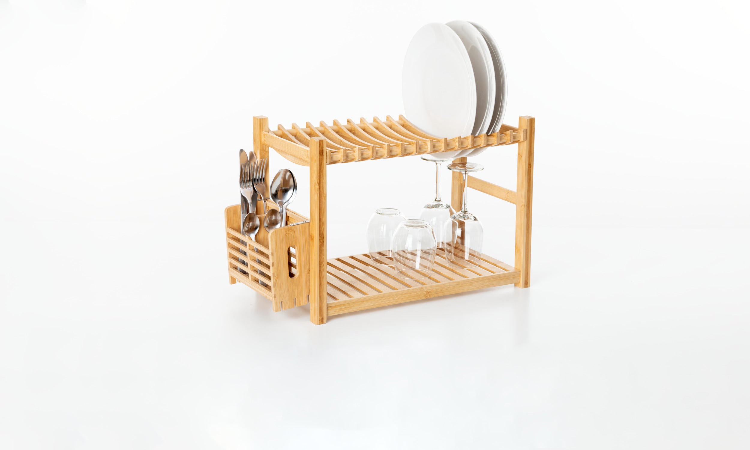 5Five Bamboe Afdruiprek - 2 niveau's - 53x25x33cm - Beige