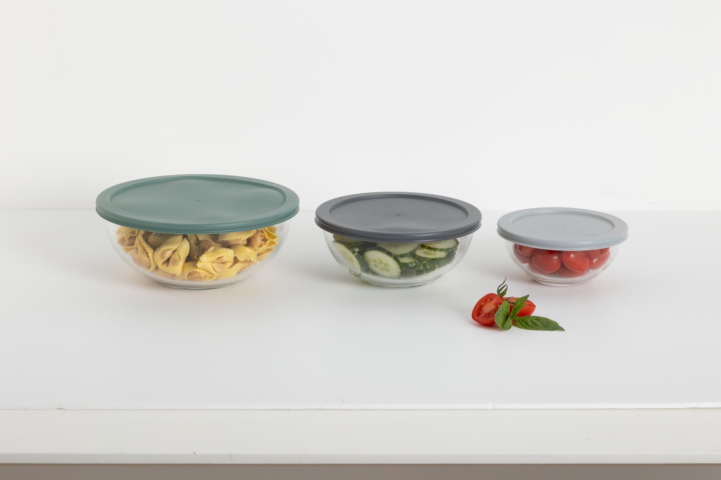 5Five Glass Stock Boxen - Set von 3 Teilen - Ø23xh9cm - Multi