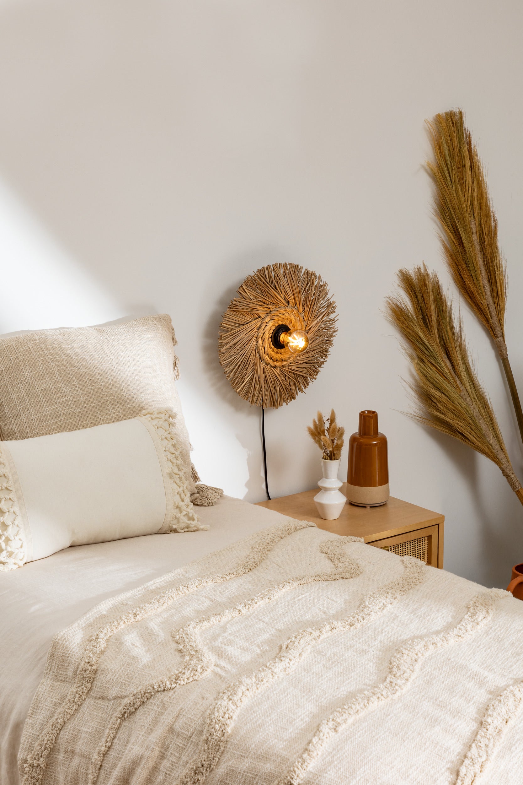 Atmosphera Wandlamp boho - Lamp - Naturel - D34cm