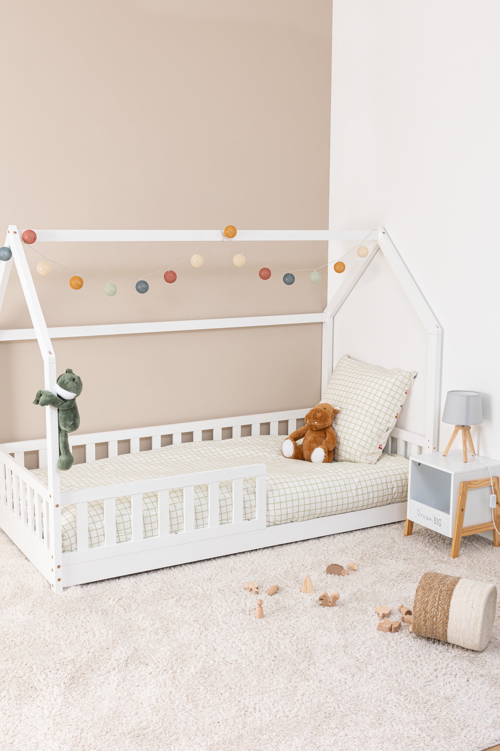 Atmosphera Kids Cot Hut - 90x190cm - lit - lit de tente avec fond - avec bord protecteur - blanc
