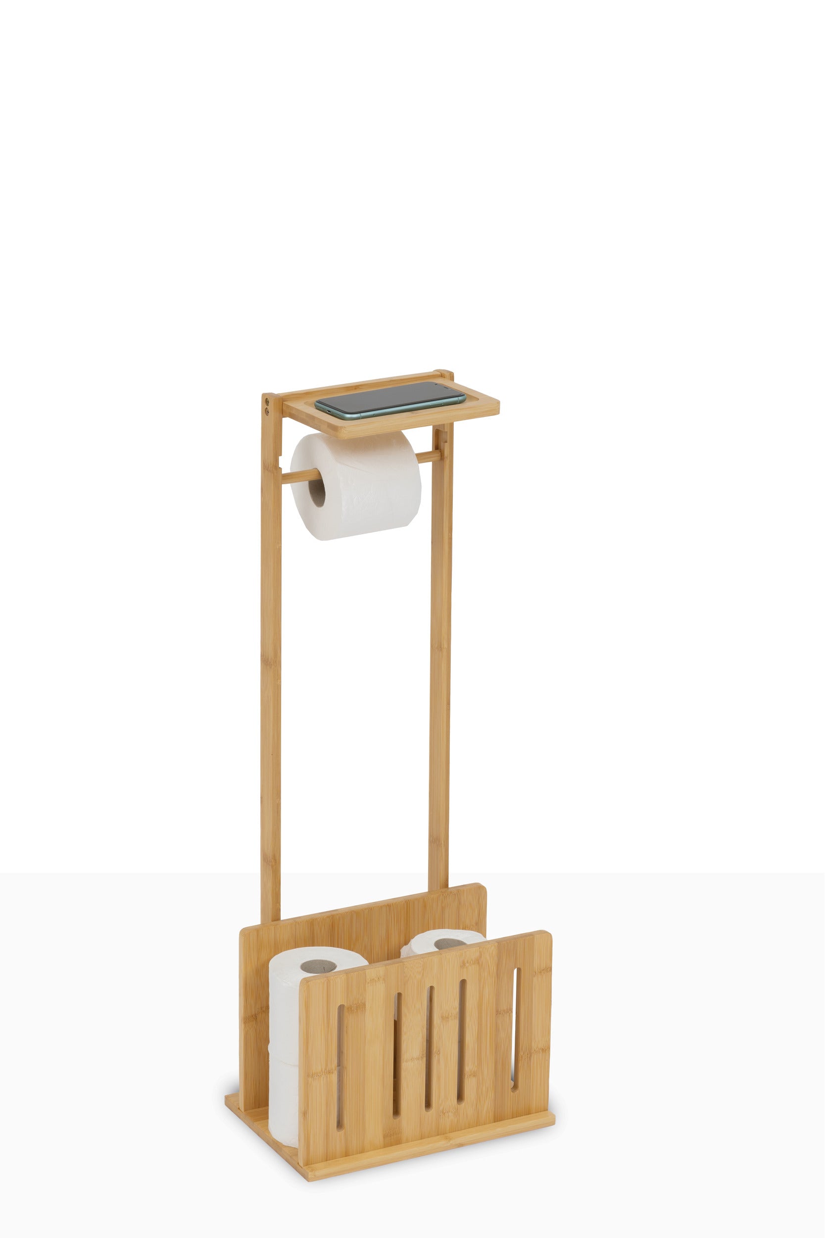 5Five Bamboe Toiletpapierhouder met reservehouder tot 6 rollen - 31x21x82cm - Beige