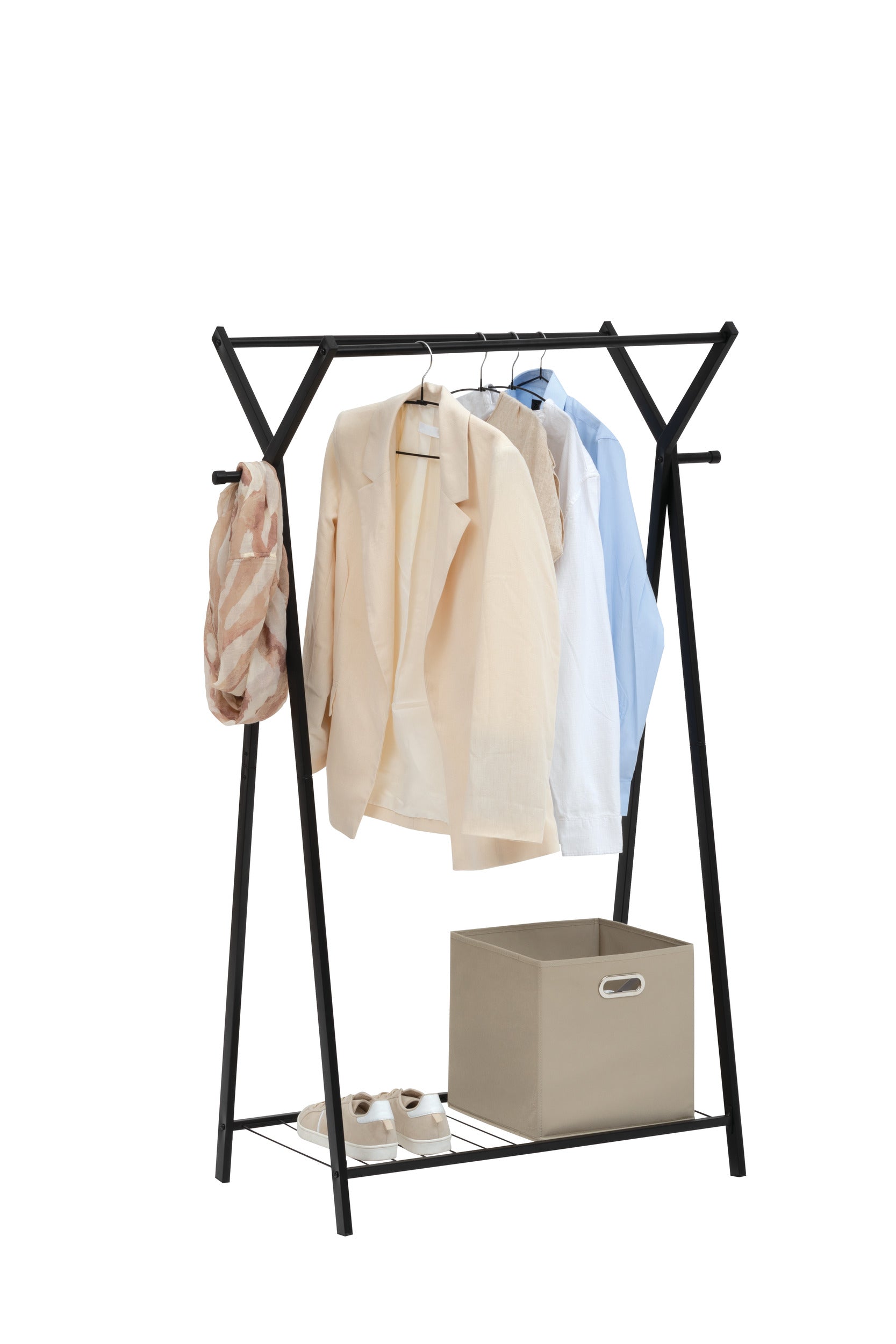 5Five Metty Dubbel Kledingrek - 98x44xH145cm - Zwart