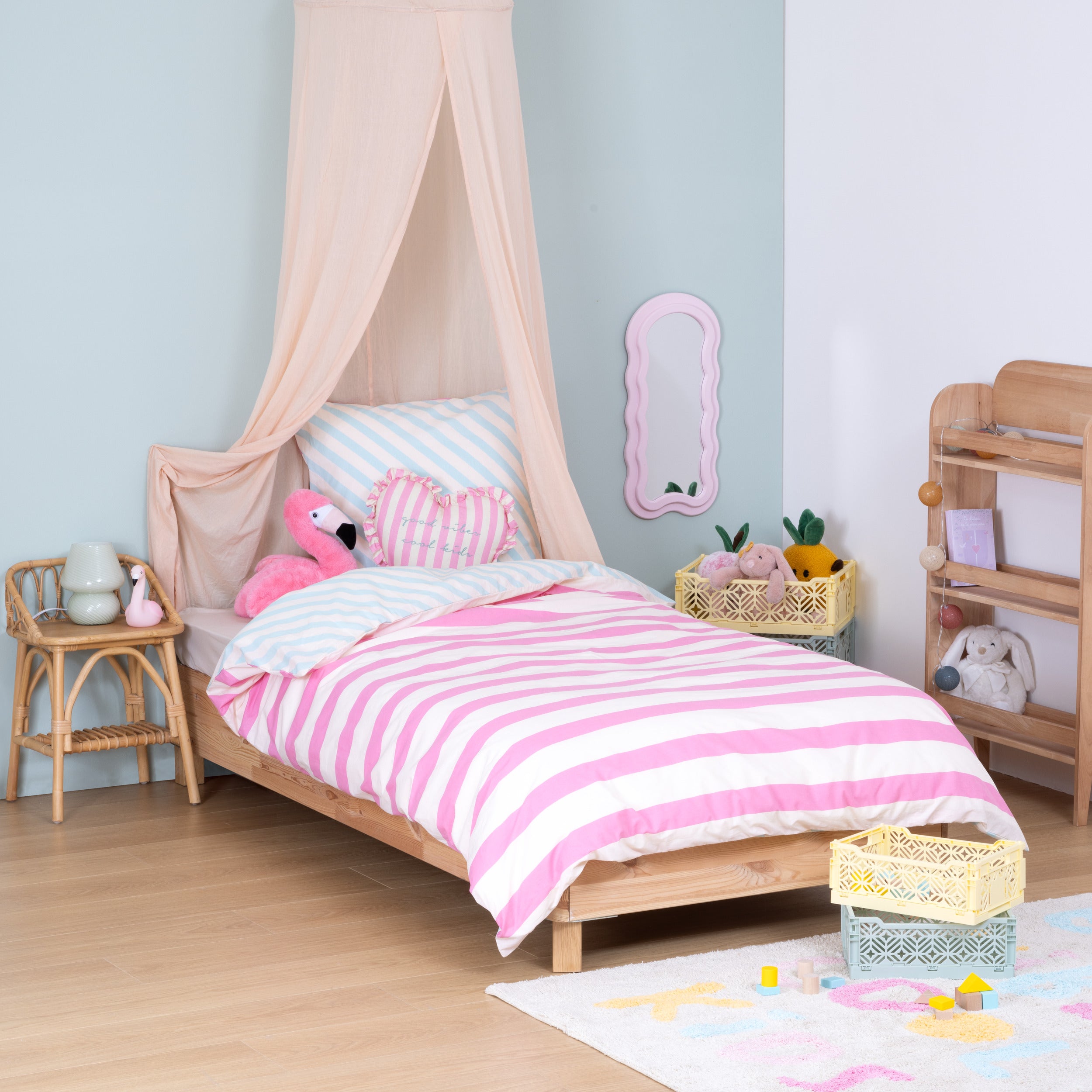 Atmosphera Kids Parure de couette et 1 taie d'oreiller 140x200cm/65x65cm - Sirène