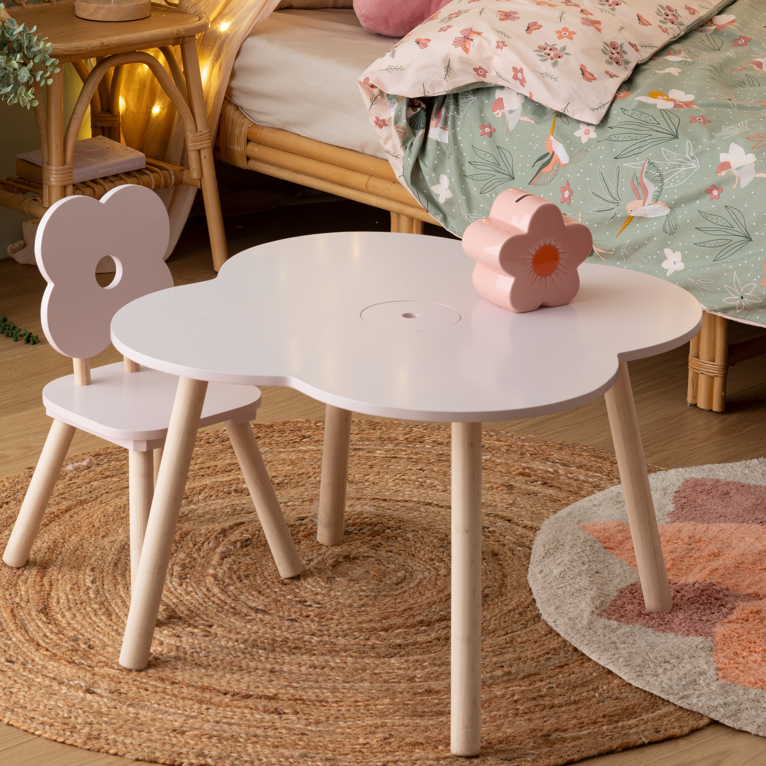 Atmosphera Kids Tekentafel/Kindertafel Bloem Ø51xH40cm - Roze
